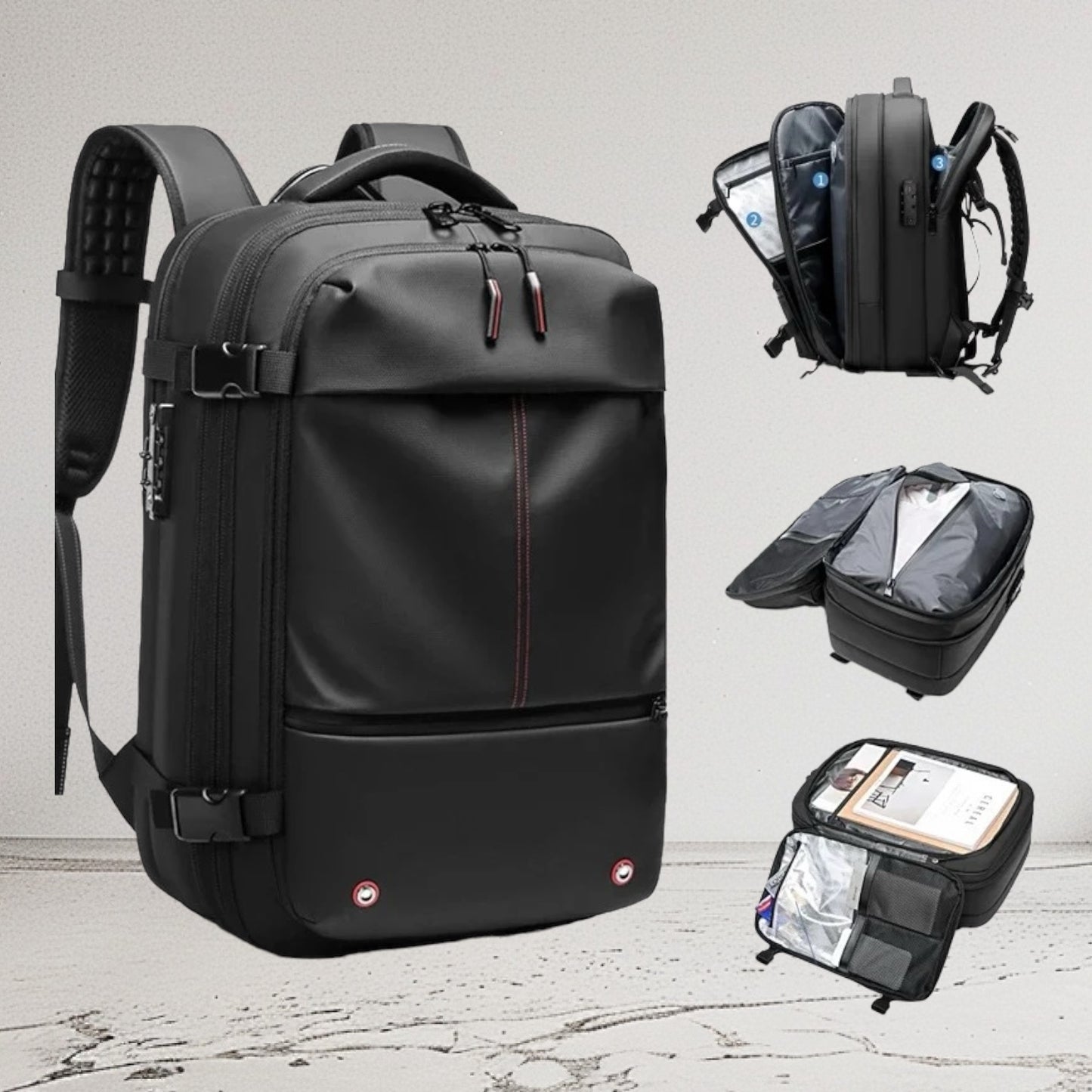 VacuPack Pro Expandable Travel Backpack Vacuum Compression Bag Men Laptop Backpacks Business Large Capacity School Backpack With Shoes Pocket